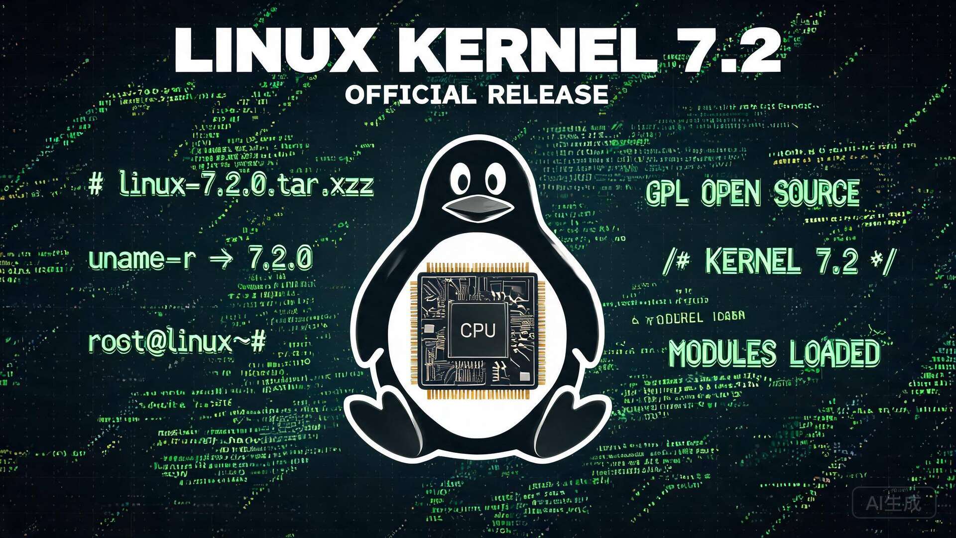 Linux 7.2内核概念图 Linux 7.2内核概念图