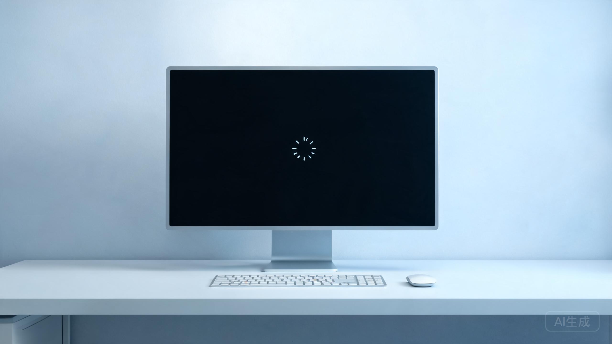 显示器黑屏与加载转圈示意图