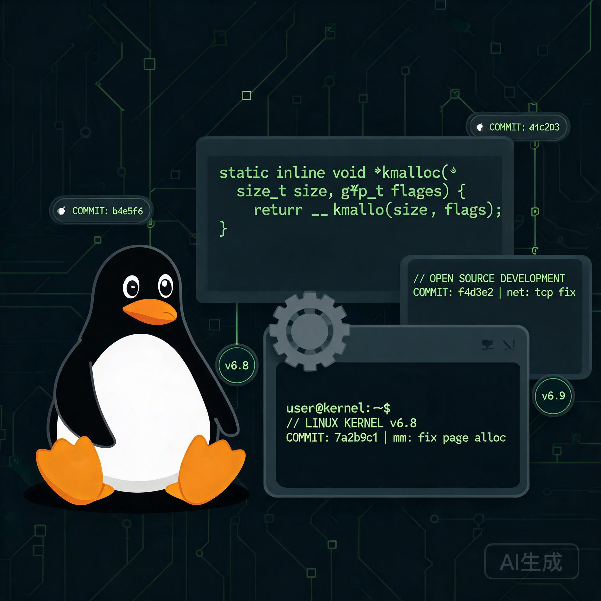 Linux 内核开发示意图